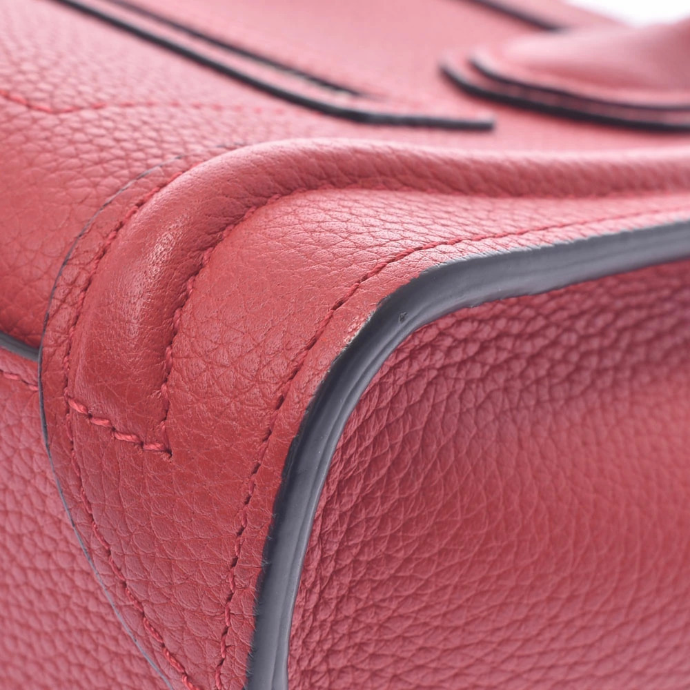 CELINE Luggage Shopper Bag Red Calfskin Handbag - Picture 7 of 9